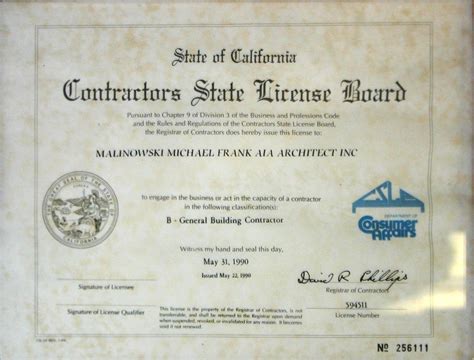 Contractor’s Licensing and Registration .